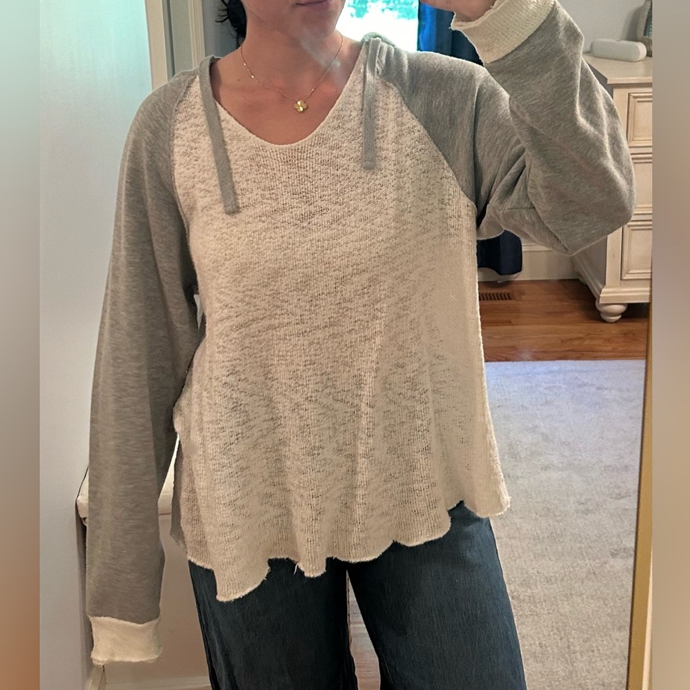 Sweatshirt sweater in grey and white m/l